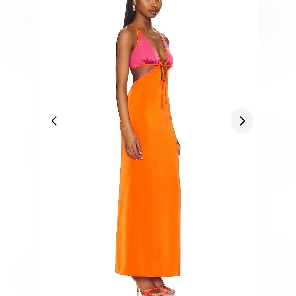 Lovers + Friends Orange Maxi Dress with Pink Bodice - Picture 2 of 9